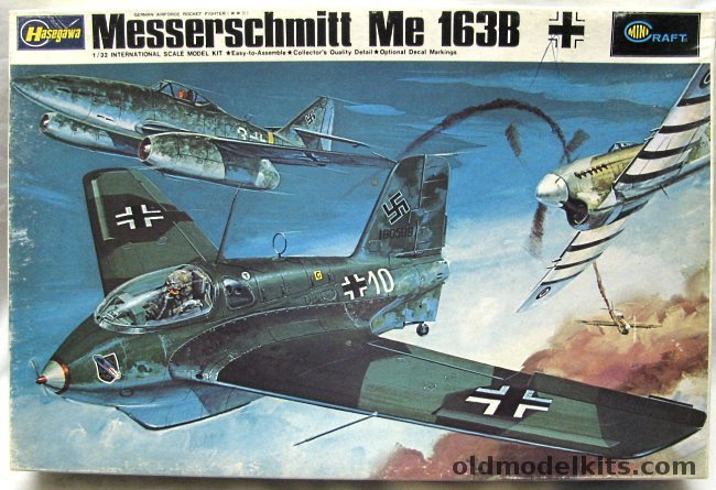 Hasegawa 1/32 Messerschmitt Me-163B Komet - (2) JG400 / (1) Training and Prototype, JS-087 plastic model kit